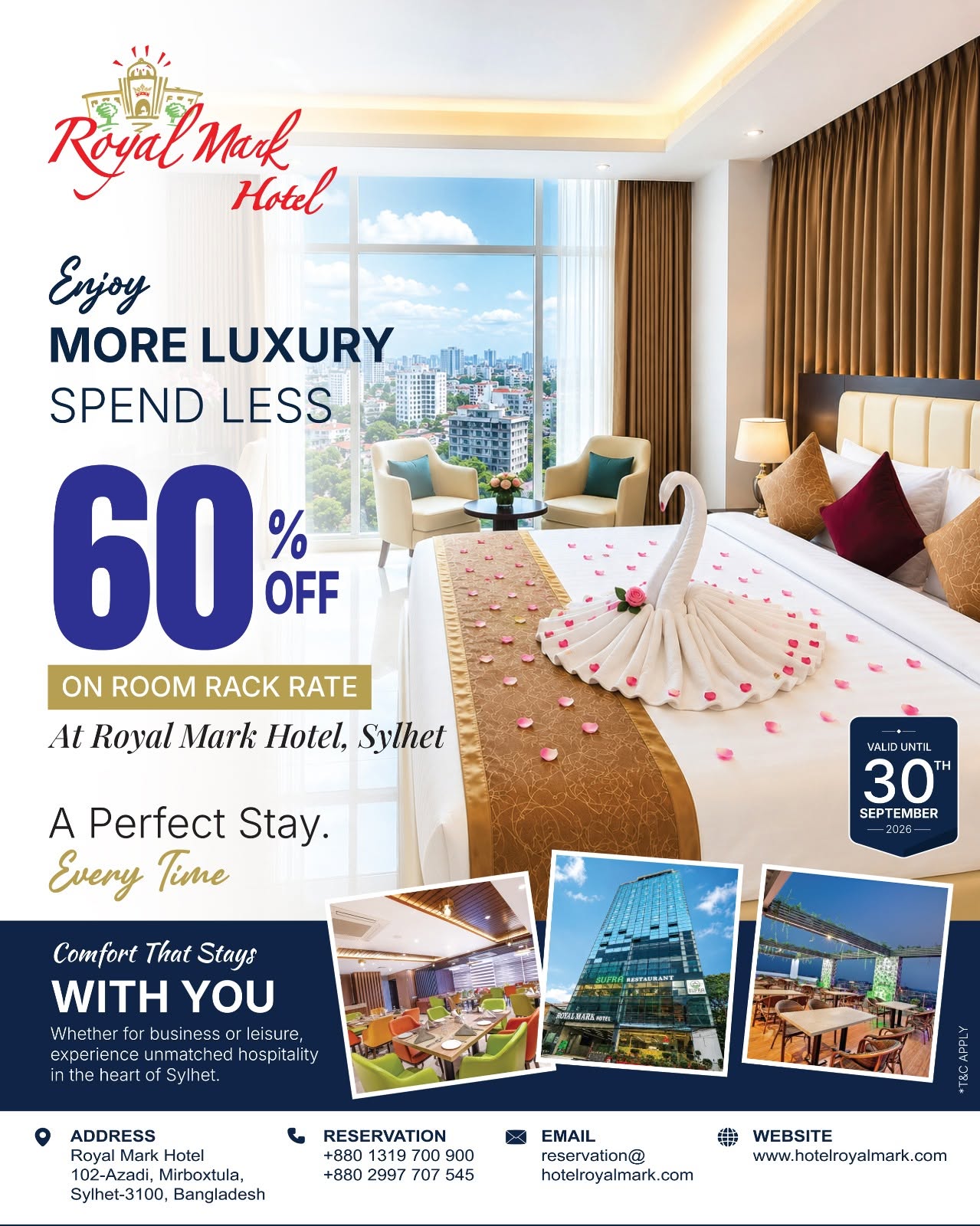 Enjoy more luxury and spend less at Royal Mark Hotel, Sylhet!